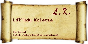 Lábdy Koletta névjegykártya